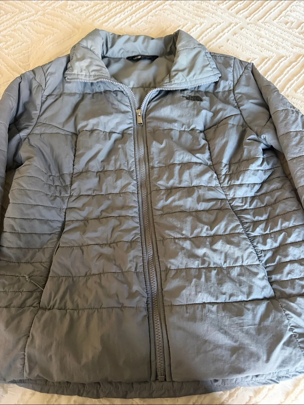 The North Face Women's Light Grey Quilted Puffer Jacket